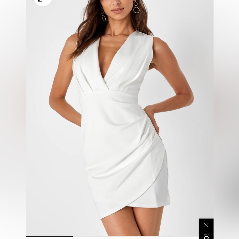 Lulus Cocktail Hour Ivory Wrap Dress